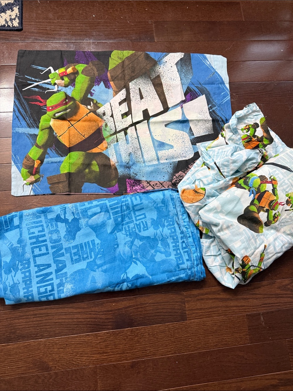Teenage Mutant Ninja Turtles full size sheet Set - Blue & Green
